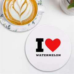 I Love Watermelon  Uv Print Round Tile Coaster by ilovewhateva