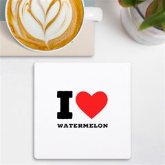 I Love Watermelon  Uv Print Square Tile Coaster  by ilovewhateva