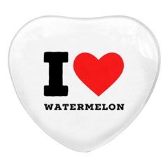 I Love Watermelon  Heart Glass Fridge Magnet (4 Pack) by ilovewhateva