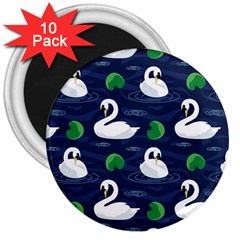 Swan Pattern Elegant Design 3  Magnets (10 Pack)  by Vaneshart