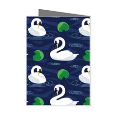 Swan Pattern Elegant Design Mini Greeting Cards (pkg Of 8) by Vaneshart