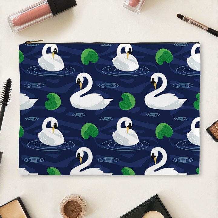 Swan Pattern Elegant Design Cosmetic Bag (XL)