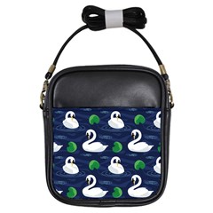 Swan Pattern Elegant Design Girls Sling Bag by Vaneshart