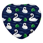 Swan Pattern Elegant Design Heart Glass Fridge Magnet (4 pack) Front