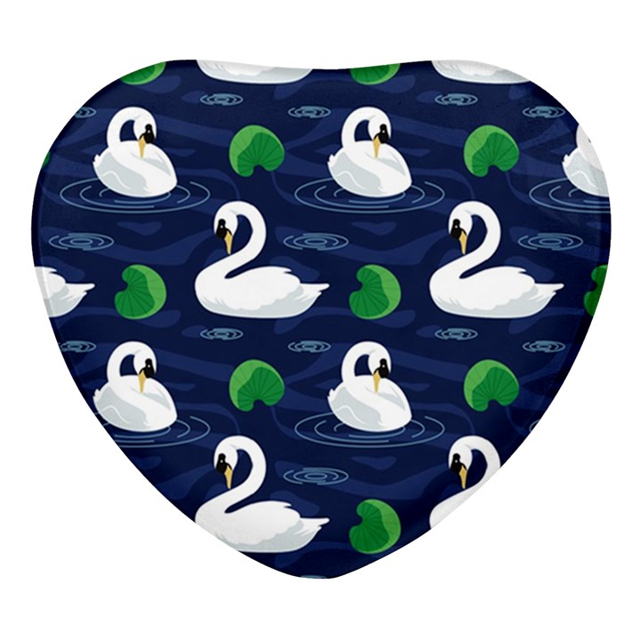 Swan Pattern Elegant Design Heart Glass Fridge Magnet (4 pack)