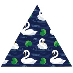 Swan Pattern Elegant Design Wooden Puzzle Triangle