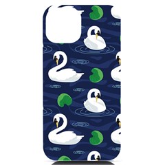 Swan Pattern Elegant Design Iphone 14 Black Uv Print Case by Vaneshart