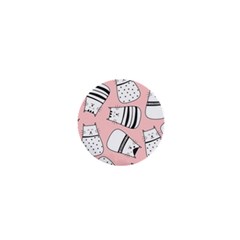 Cute Cats Cartoon Seamless-pattern 1  Mini Buttons by Vaneshart