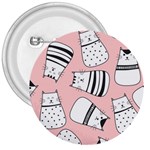 Cute Cats Cartoon Seamless-pattern 3  Buttons Front