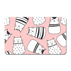 Cute Cats Cartoon Seamless-pattern Magnet (rectangular) by Vaneshart