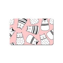 Cute Cats Cartoon Seamless-pattern Magnet (name Card) by Vaneshart