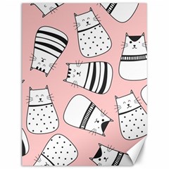 Cute Cats Cartoon Seamless-pattern Canvas 12  X 16  by Vaneshart