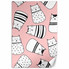 Cute Cats Cartoon Seamless-pattern Canvas 12  X 18  by Vaneshart