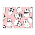 Cute Cats Cartoon Seamless-pattern Sticker A4 (10 pack) Front