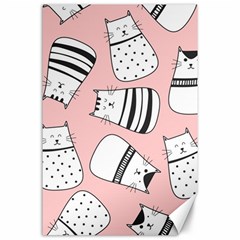 Cute Cats Cartoon Seamless-pattern Canvas 24  X 36  by Vaneshart