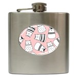 Cute Cats Cartoon Seamless-pattern Hip Flask (6 oz) Front