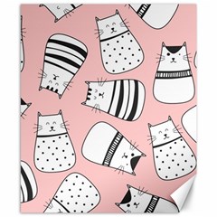 Cute Cats Cartoon Seamless-pattern Canvas 8  X 10  by Vaneshart