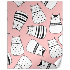 Cute Cats Cartoon Seamless-pattern Canvas 16  X 20  by Vaneshart