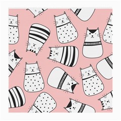 Cute Cats Cartoon Seamless-pattern Medium Glasses Cloth by Vaneshart