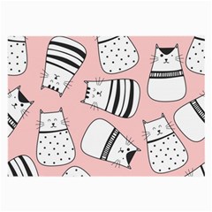 Cute Cats Cartoon Seamless-pattern Large Glasses Cloth (2 Sides) by Vaneshart