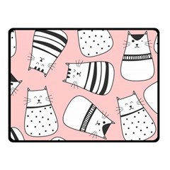 Cute Cats Cartoon Seamless-pattern Fleece Blanket (small) by Vaneshart