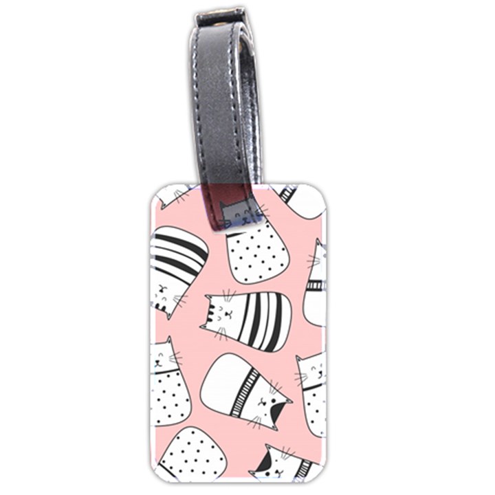 Cute Cats Cartoon Seamless-pattern Luggage Tag (two sides)