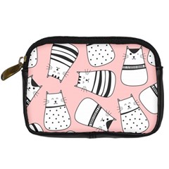 Cute Cats Cartoon Seamless-pattern Digital Camera Leather Case