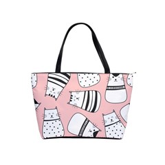 Cute Cats Cartoon Seamless-pattern Classic Shoulder Handbag by Vaneshart