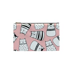 Cute Cats Cartoon Seamless-pattern Cosmetic Bag (small) by Vaneshart