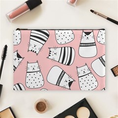 Cute Cats Cartoon Seamless-pattern Cosmetic Bag (large) by Vaneshart