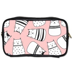 Cute Cats Cartoon Seamless-pattern Toiletries Bag (two Sides) by Vaneshart