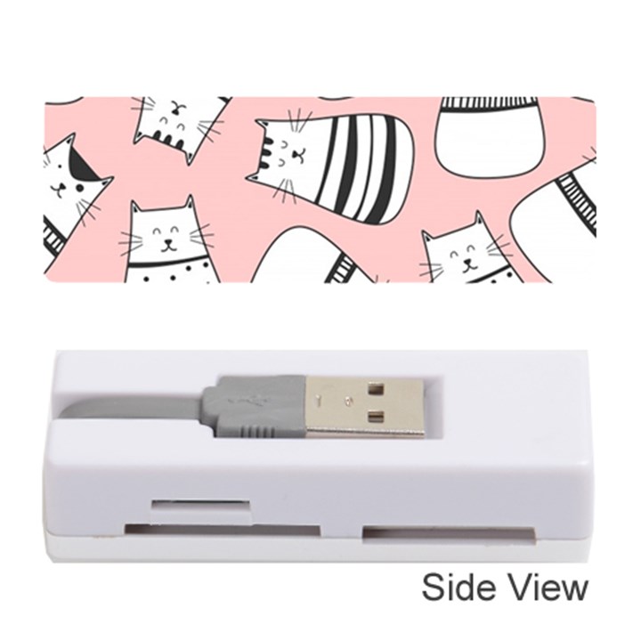 Cute Cats Cartoon Seamless-pattern Memory Card Reader (Stick)