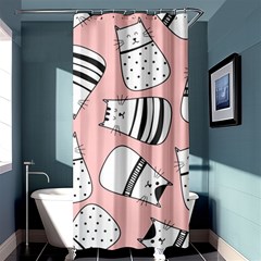 Cute Cats Cartoon Seamless-pattern Shower Curtain 36  X 72  (stall)  by Vaneshart