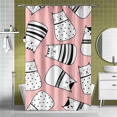 Cute Cats Cartoon Seamless-pattern Shower Curtain 48  X 72  (small)  by Vaneshart