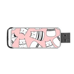 Cute Cats Cartoon Seamless-pattern Portable Usb Flash (one Side)