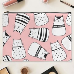 Cute Cats Cartoon Seamless-pattern Cosmetic Bag (xxxl) by Vaneshart