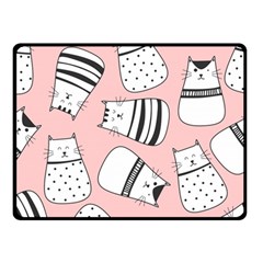 Cute Cats Cartoon Seamless-pattern Two Sides Fleece Blanket (small) by Vaneshart