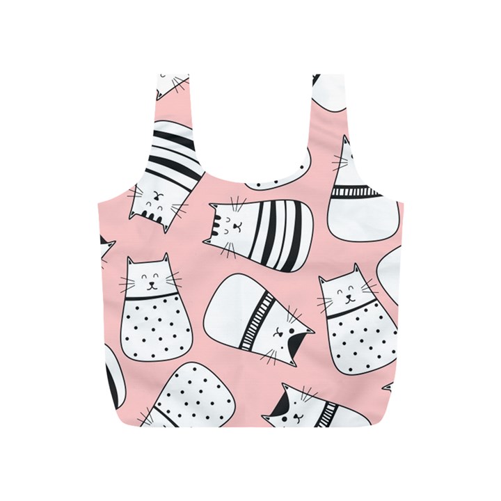 Cute Cats Cartoon Seamless-pattern Full Print Recycle Bag (S)