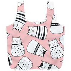 Cute Cats Cartoon Seamless-pattern Full Print Recycle Bag (xl) by Vaneshart