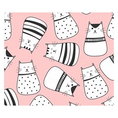 Cute Cats Cartoon Seamless-pattern Two Sides Premium Plush Fleece Blanket (small) by Vaneshart