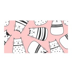 Cute Cats Cartoon Seamless-pattern Satin Wrap 35  X 70  by Vaneshart