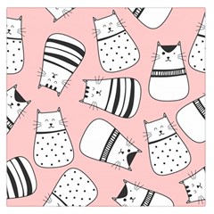 Cute Cats Cartoon Seamless-pattern Square Satin Scarf (36  X 36 ) by Vaneshart