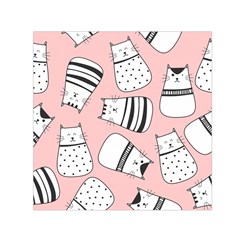 Cute Cats Cartoon Seamless-pattern Square Satin Scarf (30  X 30 ) by Vaneshart