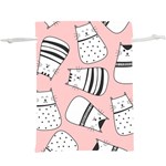 Cute Cats Cartoon Seamless-pattern Lightweight Drawstring Pouch (XL) Front