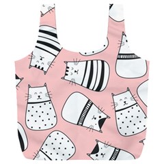 Cute Cats Cartoon Seamless-pattern Full Print Recycle Bag (xxl) by Vaneshart