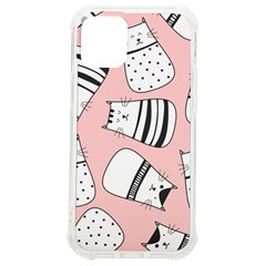 Cute Cats Cartoon Seamless-pattern Iphone 12 Mini Tpu Uv Print Case	