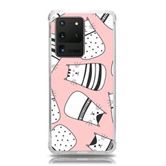 Cute Cats Cartoon Seamless-pattern Samsung Galaxy S20 Ultra 6 9 Inch Tpu Uv Case by Vaneshart