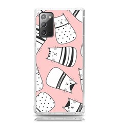 Cute Cats Cartoon Seamless-pattern Samsung Galaxy Note 20 Tpu Uv Case by Vaneshart