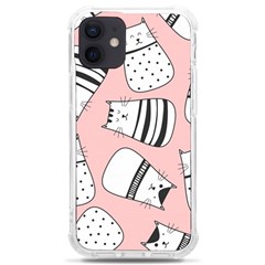 Cute Cats Cartoon Seamless-pattern Iphone 12 Mini Tpu Uv Print Case	 by Vaneshart