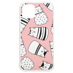 Cute Cats Cartoon Seamless-pattern Iphone 12/12 Pro Tpu Uv Print Case by Vaneshart